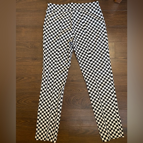 Nadine Women’s Small Checkered Casual Pant Side Zipper - Picture 3 of 8